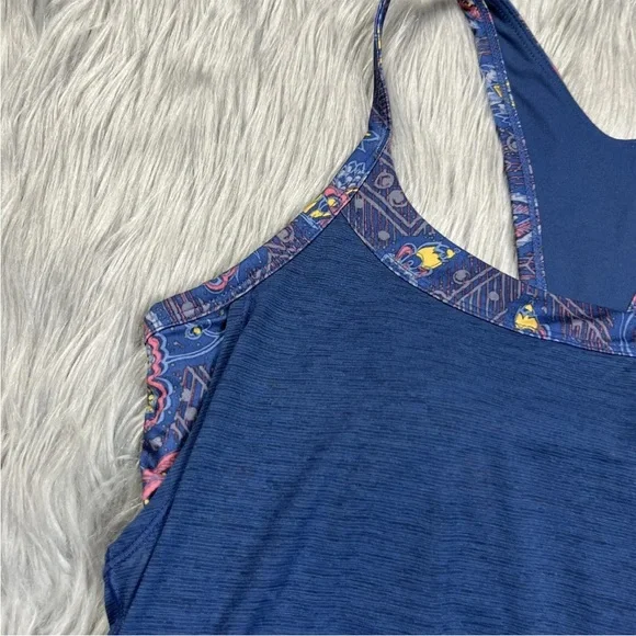 Prana Miley 2 In 1 Tank Top Blue Floral Size Small - Picture 8 of 8